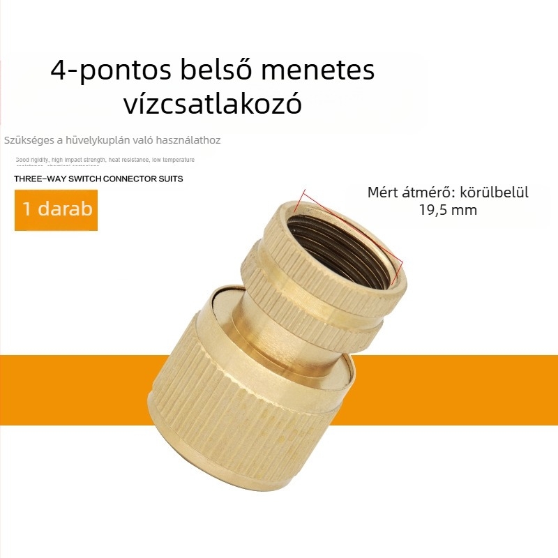 Réz vízgyorscsatlakozó belső menethez autómosó pisztolyhoz – kompatibil Nipellel és csővégi csatlakozással