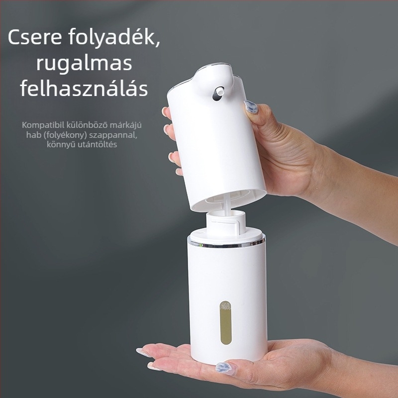 Automata szenzoros habzó szappanadagoló, USB töltés, ABS anyag, 300 ml kapacitás, háromfokozatú habzás