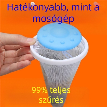 Műanyag mosógép úszó szűrőtáska hajszálak eltávolítására és anti-tekeredésre, mosólabda