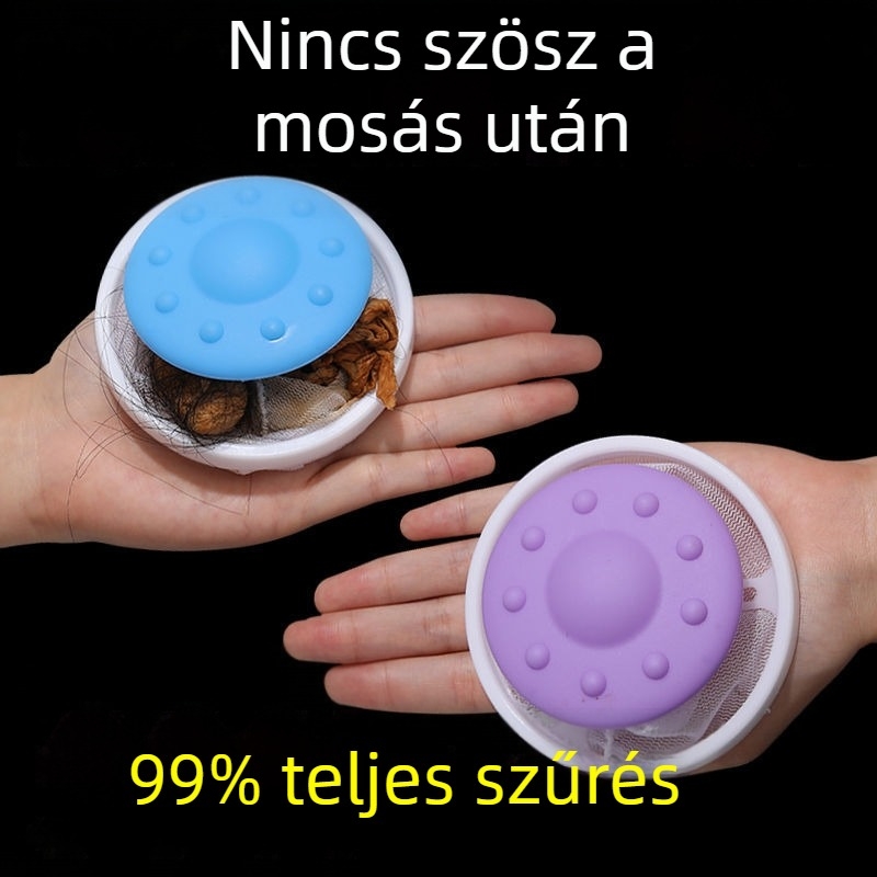 Műanyag mosógép úszó szűrőtáska hajszálak eltávolítására és anti-tekeredésre, mosólabda