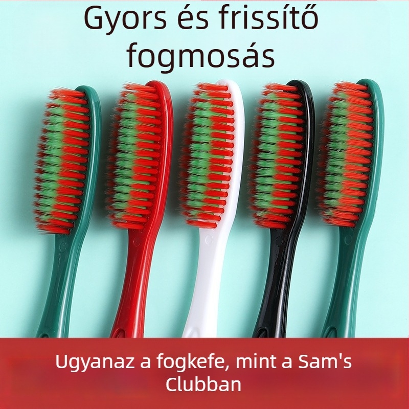 RAOYI felnőtteknek szóló hosszú fejű fogkefe, 5 darabos csomag, modell XY7619, puha sörték