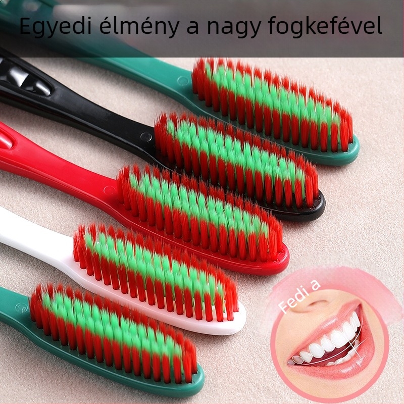 RAOYI felnőtteknek szóló hosszú fejű fogkefe, 5 darabos csomag, modell XY7619, puha sörték