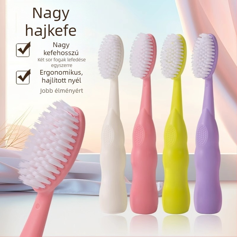 Shengwang kézi fogkefe felnőtteknek, modell 1581, puha sörtéjű, széles fej