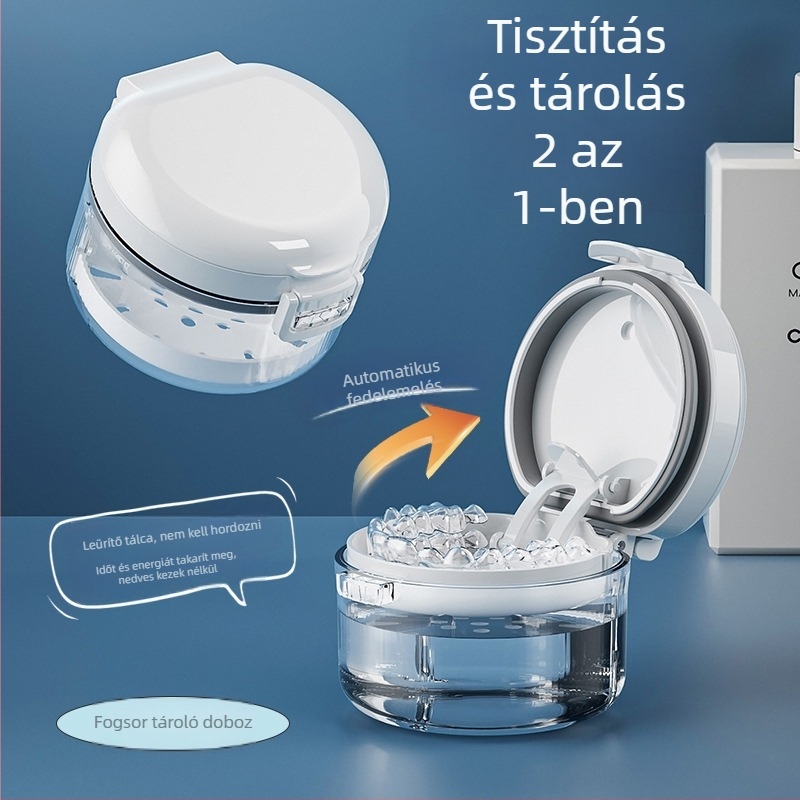 Ortodontikai tárolódoboz tükrökkel, hordozható műanyag doboz, 260 ml kapacitás, porálló, fedéllel, japán stílus
