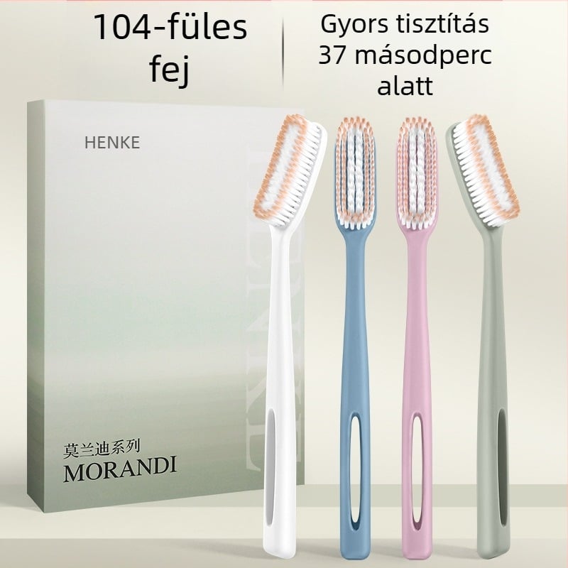 Kézi fogkefe HK1138, innovatív harmadik generáció, hosszú fej és széles fej, hatékony tisztítás, 37 másodperces gyors kefélés, 4 darabos csomag
