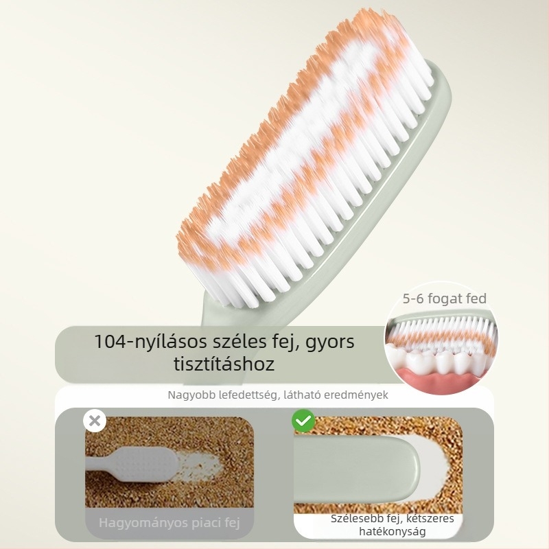 Kézi fogkefe HK1138, innovatív harmadik generáció, hosszú fej és széles fej, hatékony tisztítás, 37 másodperces gyors kefélés, 4 darabos csomag