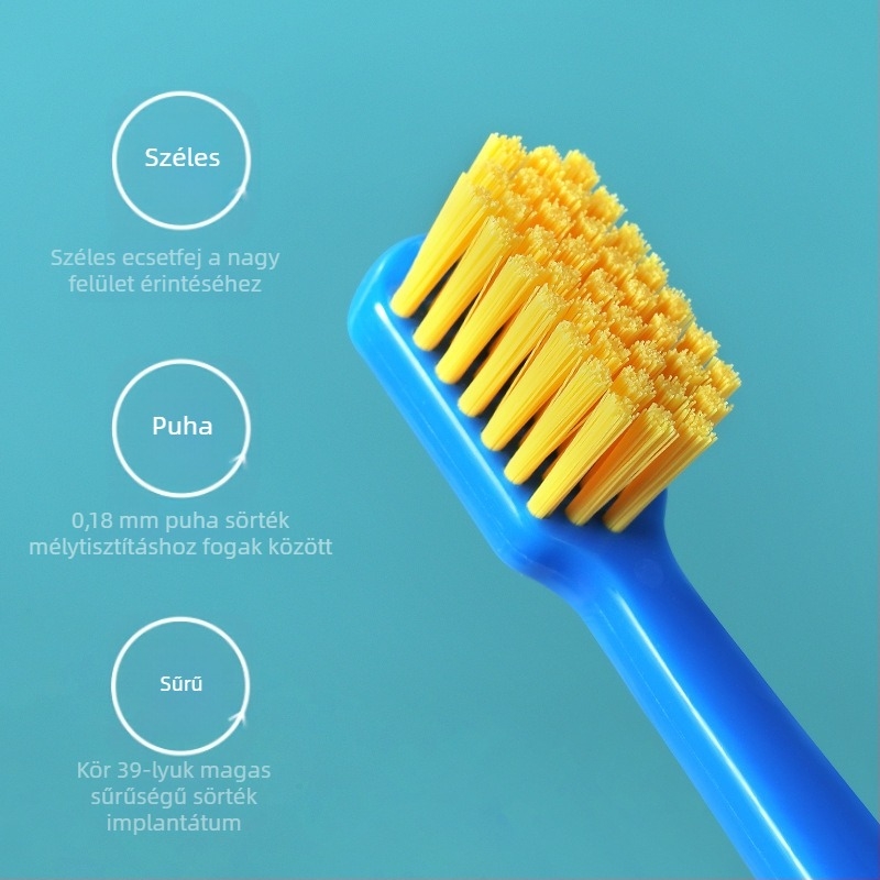 RAOYI felnőtt kézi fogkefe puha nylon sörtékkel, 3 darabos csomag, modell RY6613