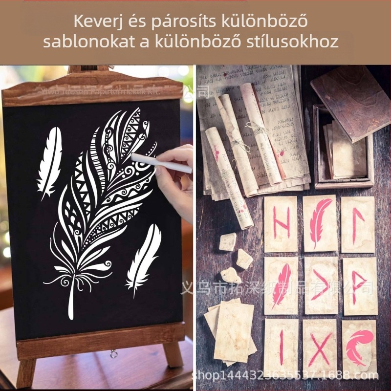 Tollas mandala kivágott sablon falra festéshez permetezéshez - Márka Depth Extension - Anyag PET