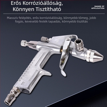 K-3 autó belső festőpisztoly, 0,5 mm fúvóka, gravitációs adagolás, alumínium-réz test, 0,45 kg