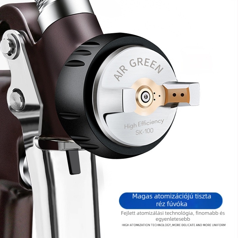 AIR GREEN SK100 autófesték-szórópisztoly, nagy atomizációval, edényes típus, autófedő bevonathoz