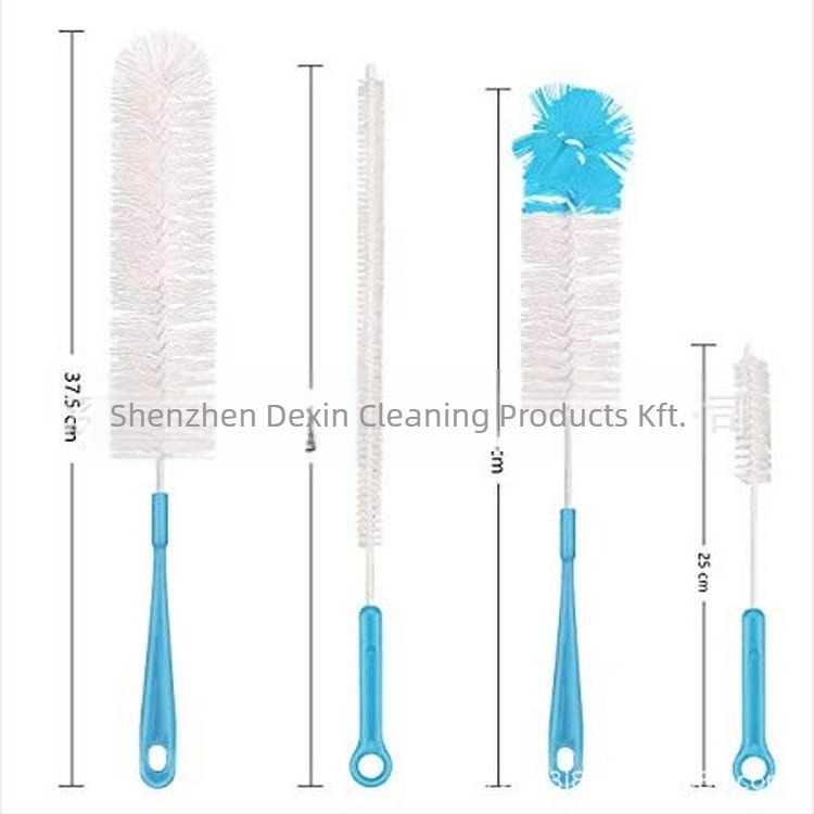 Dexin Cleaning Supplies Cumisüveg tisztító készlet hosszú nyéllel, műanyagból, 4 darab