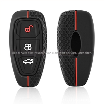 Szilikon kulcstartó tok Ford Mondeo, Escape, Fiesta és Focus-hoz – kompatibil modellek, szilikon anyag, National Wind stílus