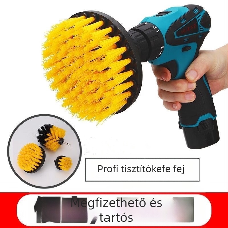 Kézi elektromos tisztító ecset otthoni használatra cserélhető fejjel – műanyag test, súly 0,4 kg