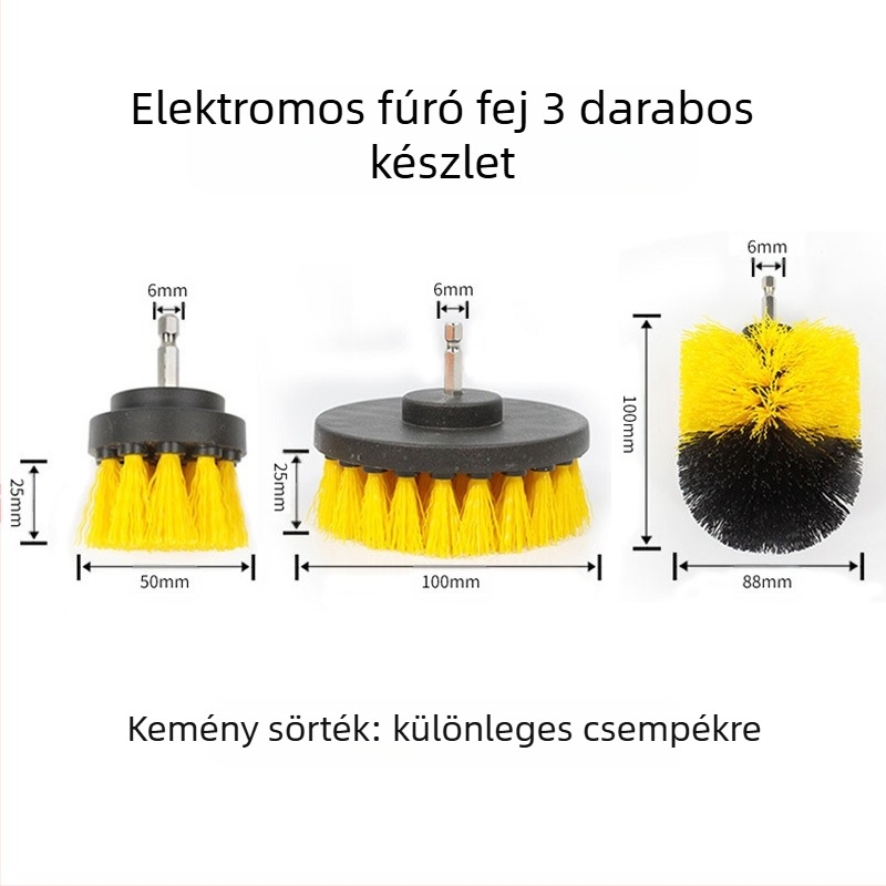 Kézi elektromos tisztító ecset otthoni használatra cserélhető fejjel – műanyag test, súly 0,4 kg