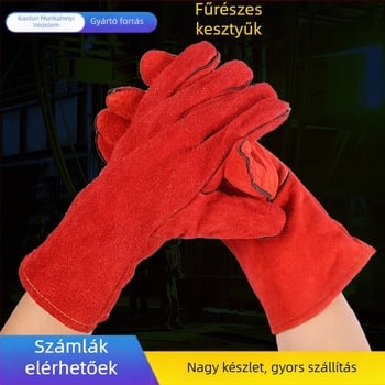 Hegesztő kesztyűk tehénbőrből – Xinbai Shield; anyag: tehénbőr; cél: elektromos hegesztés és karbantartás hajógyárakban