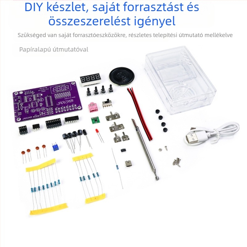 FM-digitális kijelzővel rendelkező rádió összeszerelő készlet, Hu-017b, Core Storm – DIY mikrokontrolleres forrasztási képzés