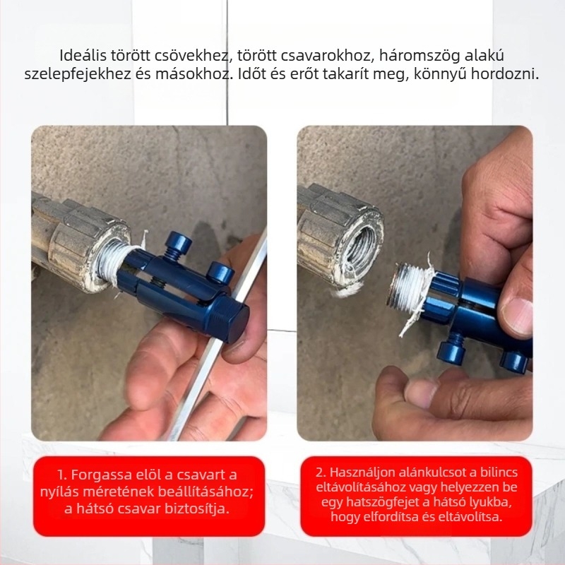 Csap- és csőjavító eszköz univerzális menetkivonóval és visszafordított menettel — Brand: Other