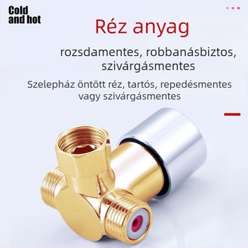 Mu Bin termosztátos szelep hőmérséklet-érzékelős csaptelep, 2 bemenet, 1 kimenet, 3-út keverő a vízmelegítőhöz, modell 62325, működő nyomás 0.8 MPa, hideg 10°C, forró 80°C