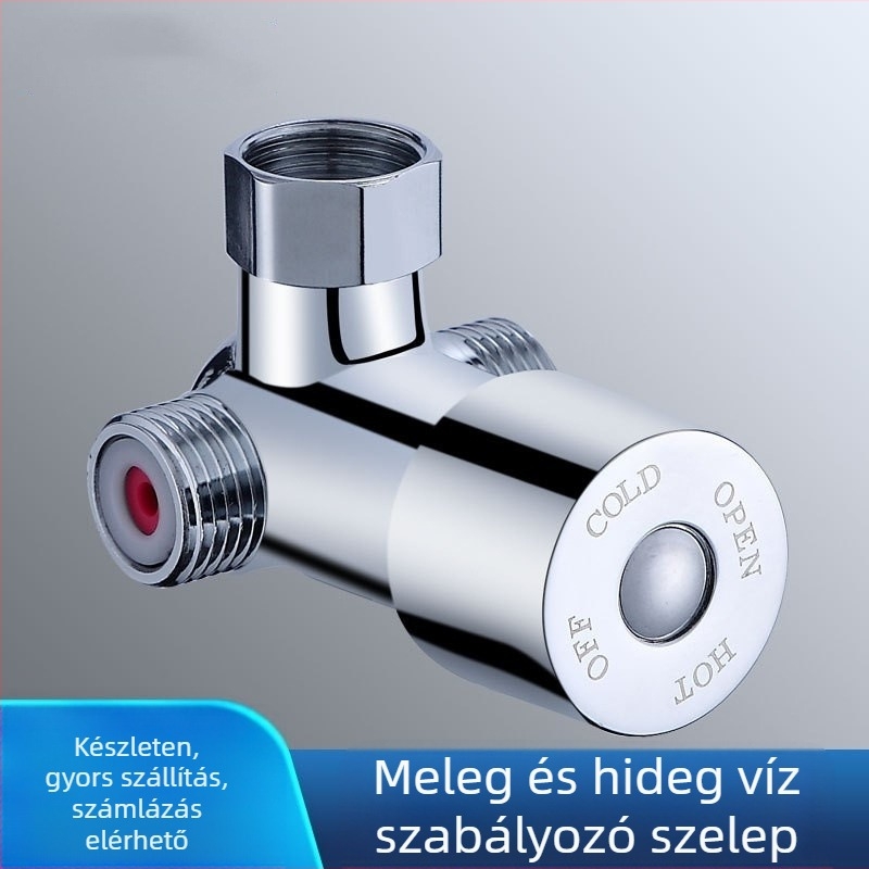 Mu Bin termosztátos szelep hőmérséklet-érzékelős csaptelep, 2 bemenet, 1 kimenet, 3-út keverő a vízmelegítőhöz, modell 62325, működő nyomás 0.8 MPa, hideg 10°C, forró 80°C