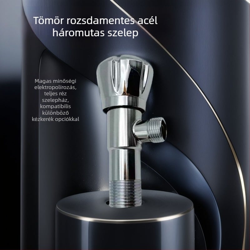 Rozsdamentes acél háromirányú szögletes szelep, beépített falba szerelve, 1 bemenet 2 kimenet, márka Red Diamond Wolf