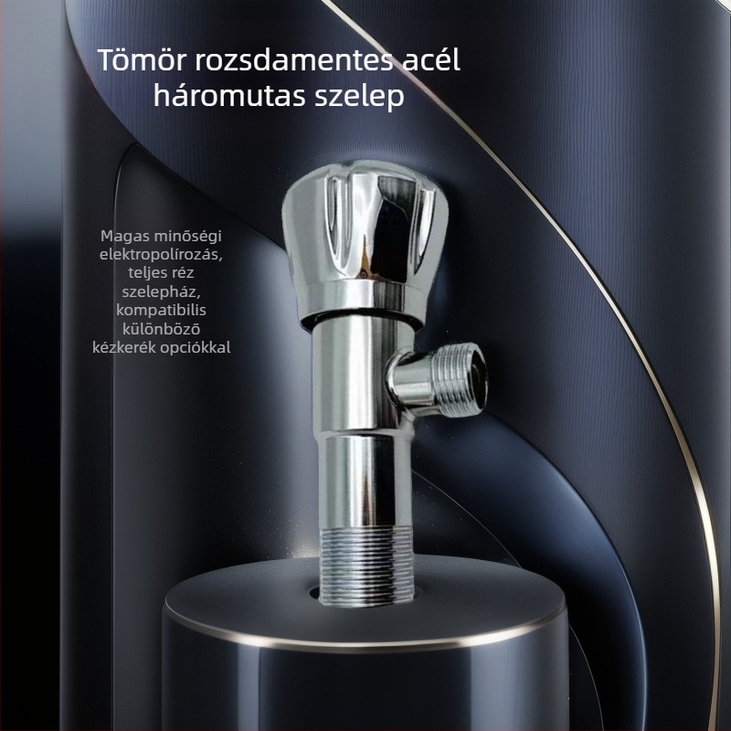 Rozsdamentes acél háromirányú szögletes szelep, beépített falba szerelve, 1 bemenet 2 kimenet, márka Red Diamond Wolf
