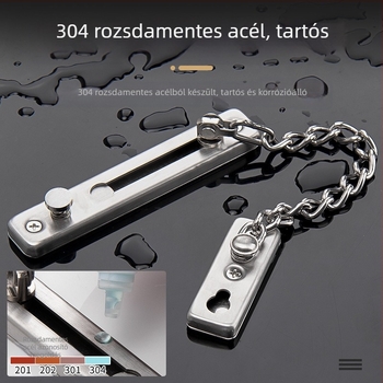 Ajtó lánc zár, kétpontos zár, rozsdamentes acél, Top Valley, modern stílus