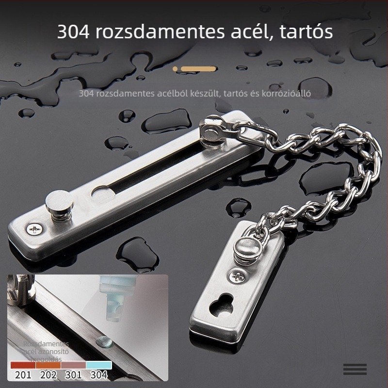 Ajtó lánc zár, kétpontos zár, rozsdamentes acél, Top Valley, modern stílus