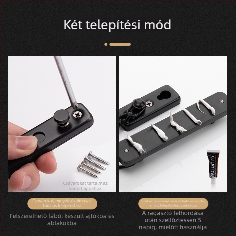 Ajtó lánc zár, kétpontos zár, rozsdamentes acél, Top Valley, modern stílus