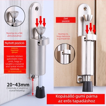 ZH613 Zinkötvözetes ajtó stopper és lokátor, falra szerelhető, kézi működtetés