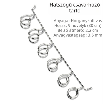 Galvanizált vasból készült szerszámhordozó perforált panellel, konyhai tároláshoz