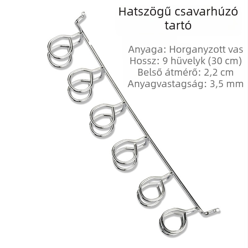 Galvanizált vasból készült szerszámhordozó perforált panellel, konyhai tároláshoz