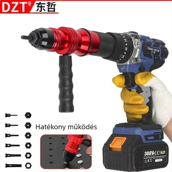 Szegecspisztolyadapter fej – elektromos, dugaszolható tápellátás, DZT, 1,5 kg