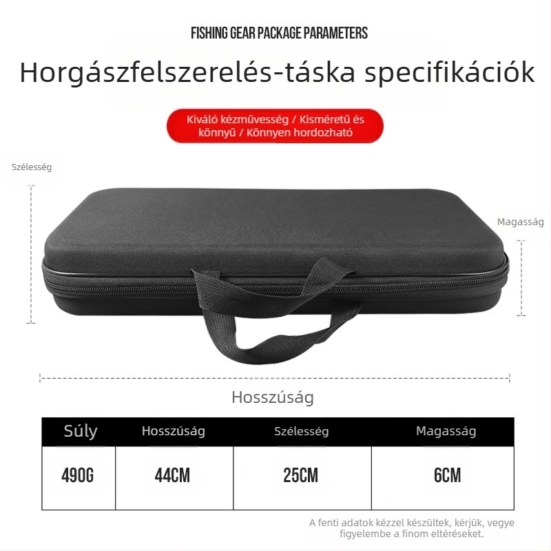 Taoyu EVA keményhéjú horgász felszerelés táska, ütésálló tároló a botok és orsók számára, hely a csalira, damilra és kiegészítőkre, hordozható