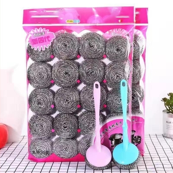 Rozsdamentes acélhuzal tisztító golyó edényekhez, 60 darabos csomag