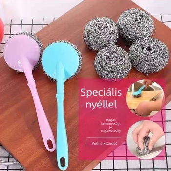 Rozsdamentes acélhuzal tisztító golyó edényekhez, 60 darabos csomag