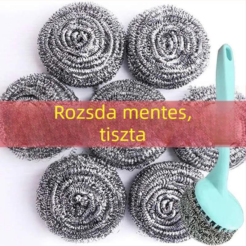 Rozsdamentes acélhuzal tisztító golyó edényekhez, 60 darabos csomag