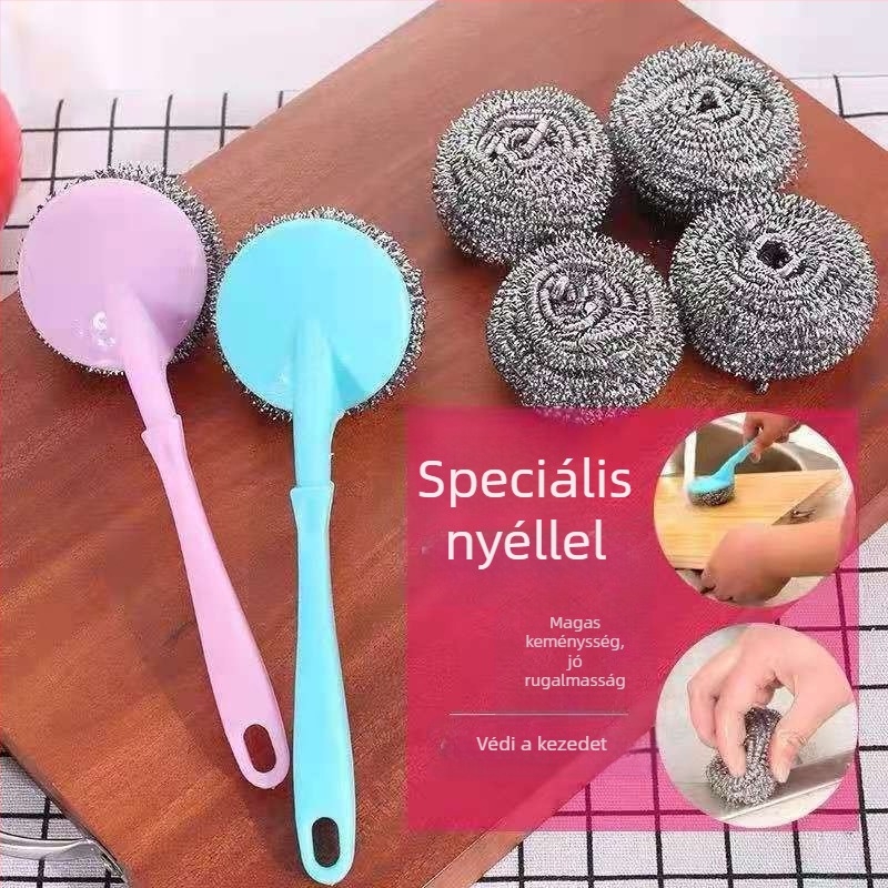 Rozsdamentes acélhuzal tisztító golyó edényekhez, 60 darabos csomag