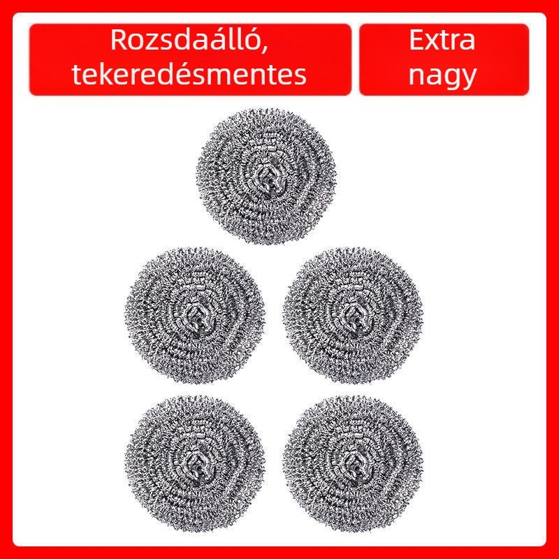 Rozsdamentes acélhuzal tisztító golyó edényekhez, 60 darabos csomag