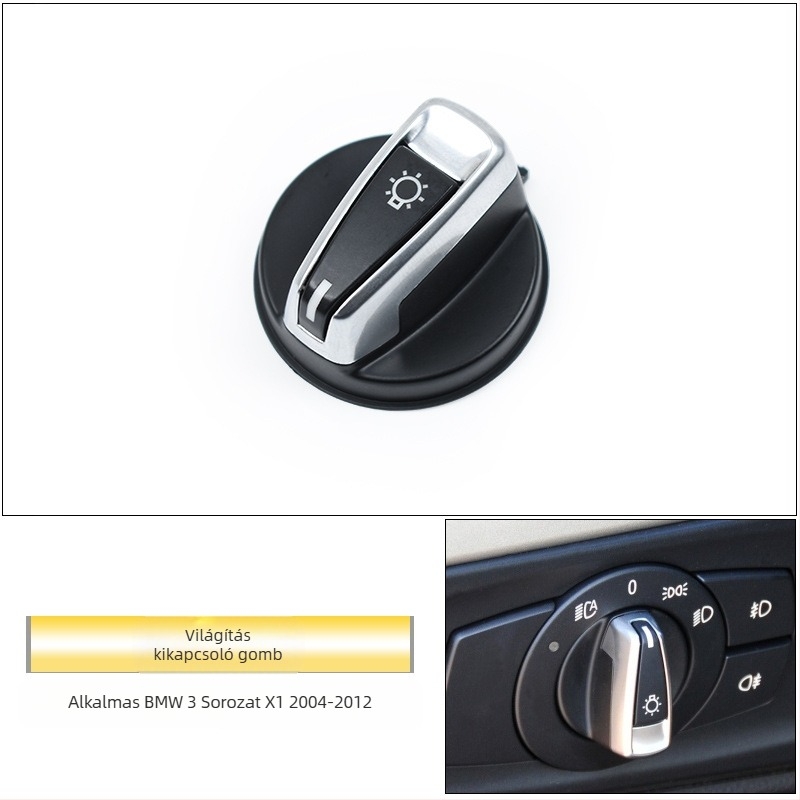 BMW 1-es sorozat/3-as sorozat/X1 fényszóró kapcsoló gombfedél, kompatibilis E81/E82/E87/E88/E90/E91/E92/E93/E84, ABS+PC