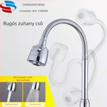 Konyhai csaphoz univerzális forgó könyök aerátor — ABS és rozsdamentes acél, eső funkció, csőcsatlakozásos telepítés, modell FGR545745, 1–90°C