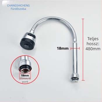 Konyhai csaphoz univerzális forgó könyök aerátor — ABS és rozsdamentes acél, eső funkció, csőcsatlakozásos telepítés, modell FGR545745, 1–90°C