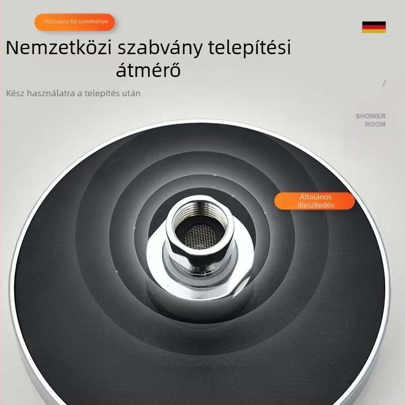 Felsőspray zuhanyfej, ABS, permetezés és eső funkcióval, 1,6 MPa, 0–100°C, kézi szerelés