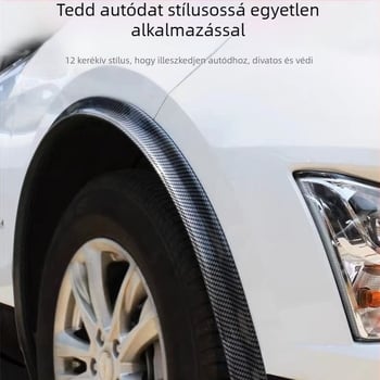 Universális gumiból készült háromszög alakú kerék szemöldök, szénszálas mintázattal, károsodásmentes telepítés, általános használat