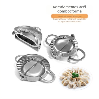 304 rozsdamentes acél dumpling formázó készlet kézi klipsz, nyomtatott logóval és testreszabási lehetőséggel