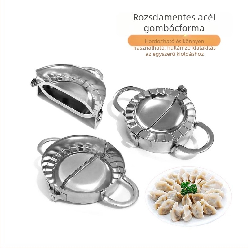 304 rozsdamentes acél dumpling formázó készlet kézi klipsz, nyomtatott logóval és testreszabási lehetőséggel