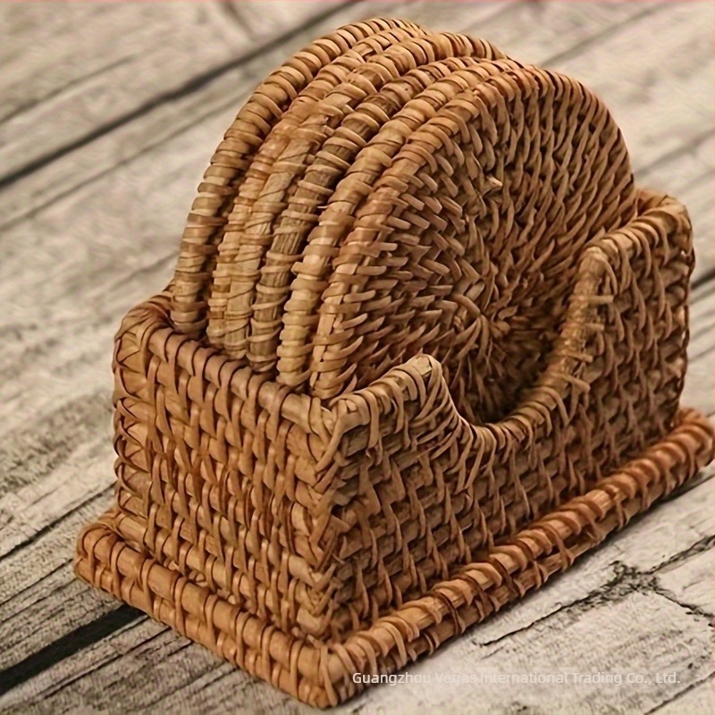 Linhua rattan kézzel szövött teáscsésze alátét – ajándék kész, testreszabás elérhető, elektromosság nélkül