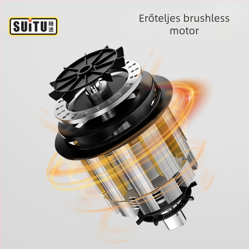 Hordozható, vezeték nélküli autó- és háztartási porszívó, brushless motorral, erőteljes szívás 16000 Pa, 50 W, újratölthető