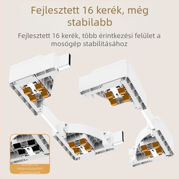 Ultra vékony beépített mosógép-alap, dobos mosógépekhez — rozsdamentes acél, csúszásmentes, mozgatható, 1 réteg.