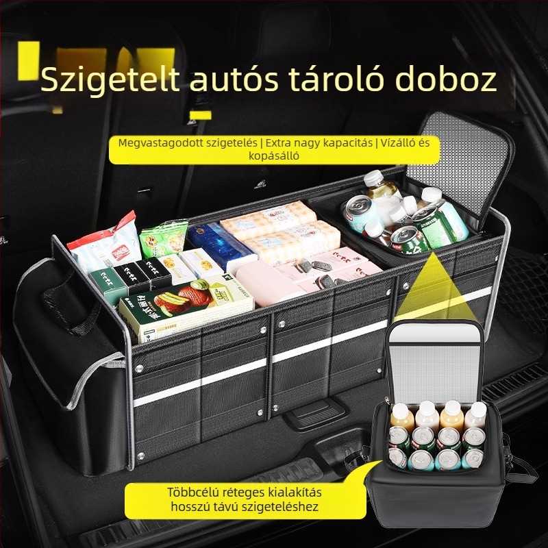 Bőr tároló doboz a csomagtartóhoz – összecsukható, vízálló, kapacitás 50