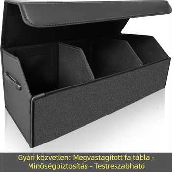 Bőrrel bevont autócsomagtartó tároló doboz, összecsukható, nagy kapacitású, 70 liter